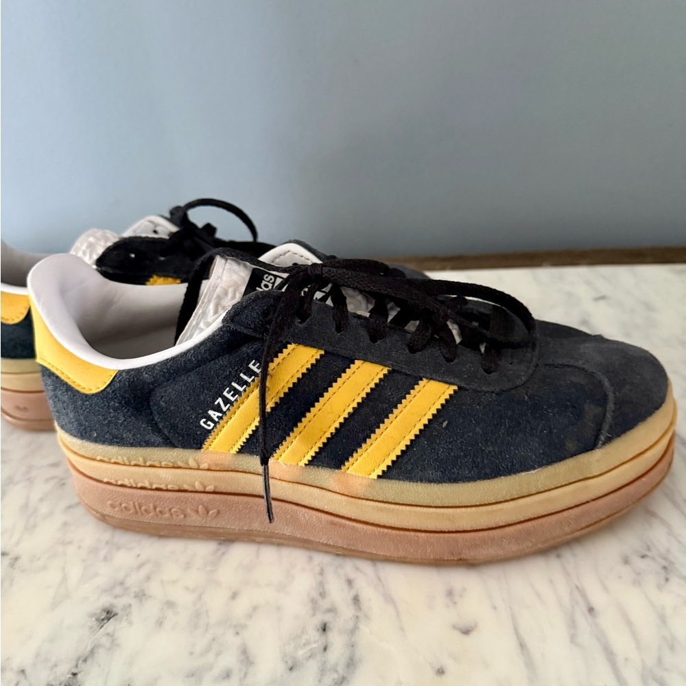 Adidas Gazelle Sneakers in Black and Yellow